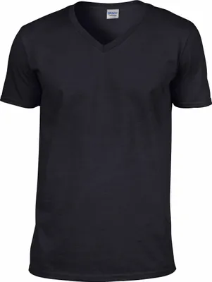 Produktbild von Gildan Herren Soft Style T-Shirt, V-Ausschnitt, Kurzarm FK399 (L) (Schwarz)