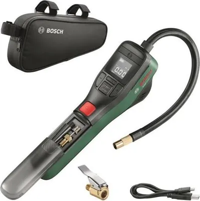 Immagine prodotto di Pompa ad aria a batteria BOSCH Easypump, 3,6 V, senza fili, per pneumatici (biciclette, auto, moto) e palloni, incl. borsa da bicicletta, 0603947002