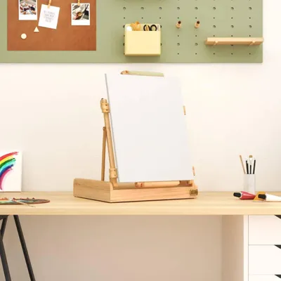Zdjęcie produktu dla vidaXL Sztaluga stołowa z szufladą 41,5x37x12 cm lite drewno sosnowe