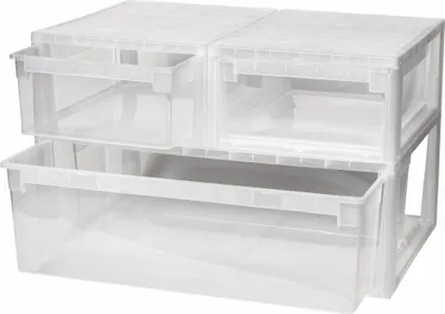 Produktbild von Set: 2 x Schubladenboxen Größe M mit Nutzvolumen 12 Liter und 1 x Größe XL mit Nutzvolumen 36 Liter