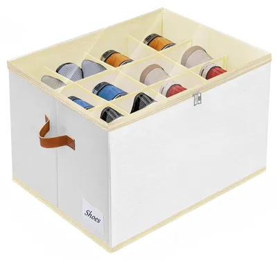 Productafbeelding van Schoenenkast - Schoenendoos - 12 vakken - 43 x 32 x 31 cm - Stapelbaar - Transparant deksel