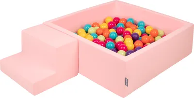 Produktbild von KiddyMoon Spielplatz Aus Schaumstoff Mit 200 Bälle 7cm Hindernisläufen Quadrat Bällebad Mit Stüfchen Element Für Babys Und Kinder
