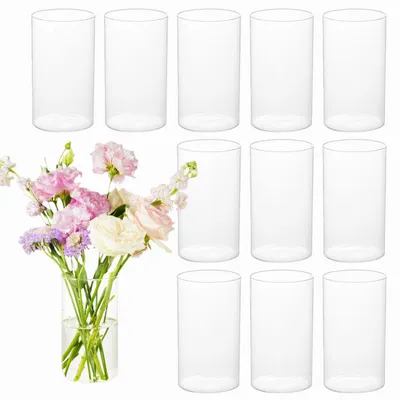 Image de Omgoods - Ensemble de 12 vases cylindriques en verre pour la décoration de table