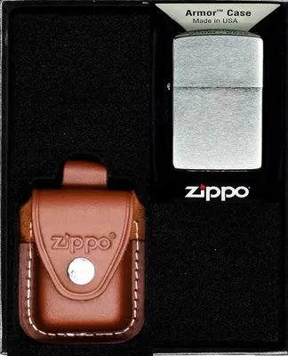 Produktbild von Feuerzeug-Set ZIPPO  CHROME BRUSHED ARMOR Geschenk No4
