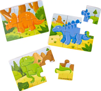 Produktbild von Bigjigs Toys Puzzle 3in1 Dinosaurier
