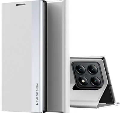 Obrázek produktu pro Pouzdro pro Xiaomi 14T Pro, MagnetickéPolyuretanKožené Pouzdro s Funkcí Stojánku Bílý