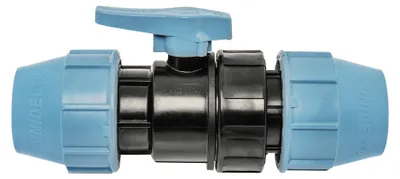 Produktbild von Unidelta PP Kugelhahn mit Klemmverschraubung 63mm für PE-Rohre – Absperrhahn für Wasserleitung & Bewässerung - Klemmfitting Klemmverbinder