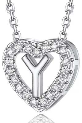 Productafbeelding van Halsketting met letterhanger (A-Z) met moissanit, sterling zilver 925, dames, 40+5cm