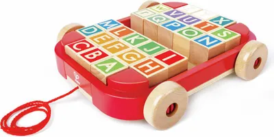 Obrázok produktu pre Stavebn bloky psmen vo vozku na ahanie