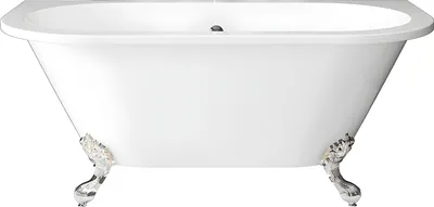 Produktbild von Freistehende Badewanne im Retrostil mit Beinen - 154 l - 150 × 74 × 61 cm (L × B × H) - weiß - Acryl - SPARUS