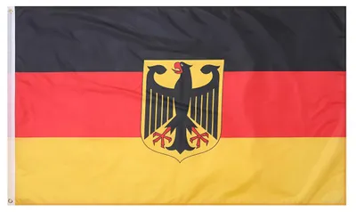 Deutschland Flagge mit Adler 90x150 cm – wetterfestes Polyester, 2 Metallösen