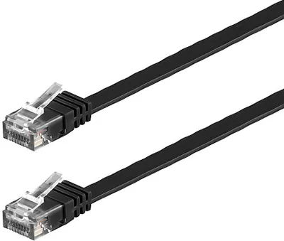 Produktbild von 1m Schwarz Patchkabel Flachkabel U/UTP cat. 6 slim
