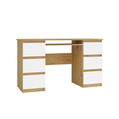 Produktbild von Schreibtisch KUBA Eiche Artisan/Weiß Set