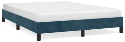 Produktbild von vidaXL Bettgestell ohne Matratze Dunkelblau 140x190 cm Samt