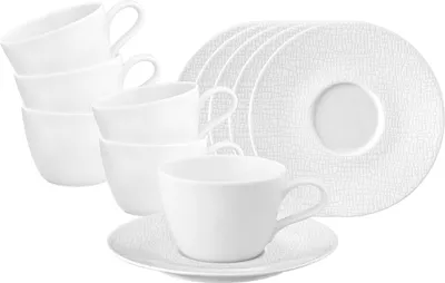 Produktbild von Seltmann Weiden Life Fashion Kaffeetasse mit Untertasse 6er Set - Luxury White