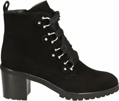 Produktbild von Maripé Schnürstiefelette Damen Stiefel Stiefeletten Velours Leder Schwarz Grösse 37