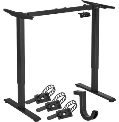 Produktbild von tectake® Elektrisch höhenverstellbarer Schreibtisch, 2-stufiges Gestell, Memoryfunktion, 70 kg Belastbarkeit, in schwarz