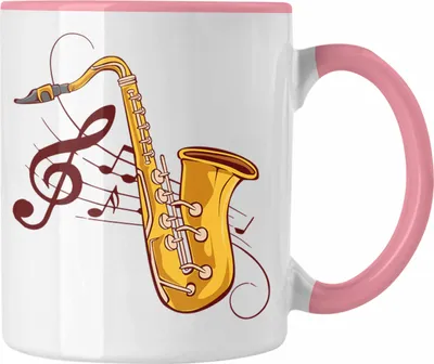 Produktbild von Lustige Saxofon-Tasse Geschenk Saxofonspieler Geschenkidee (Rosa)