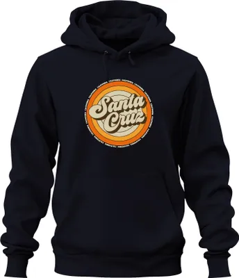 Produktbild von Santa Cruz Kalifornien Retro Sonnenuntergang Surfer Surfen Strand Uni Hoodie Kapuzenpullover, Navy, S
