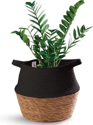 Obrázok produktu pre Plastový úložný kôš 27 cm – s uchami – odolný – čierny