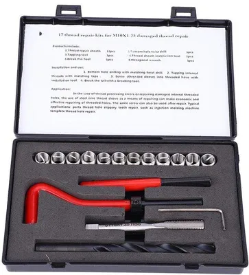 Image de Jeu d'outils de tournevis en acier inoxydable, 17 pièces - M10x1.25 - Acier inoxydable - Alliage d'aluminium - Résistant à l'usure - Kit de réparation de précision