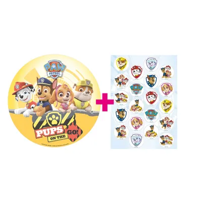 Produktbild von 2er Set Paw Patrol Tortenaufleger & Muffinaufleger Geburtstag