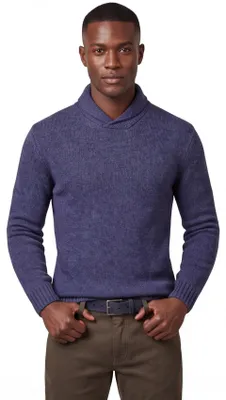 Produktbild von Gant Pullover blau meliert Stehkragen lange Ärmel