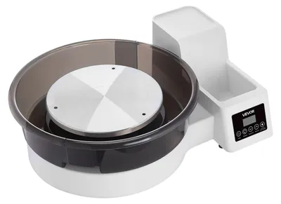 Obrázek produktu pro Hrnčířský kruh pro dospělé, točící desky 36 a 28 cm, elektrický stolní hrnčířský kruh o výkonu 450 W s nožním pedálem, nastavitelná rychlost 30–300 ot./min, odnímatelná mísa, pro začátečníky, keramické tvoření, bílá