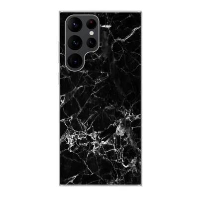 Produktbild von MuchoWow® Handyhülle Schutzhülle Hülle für Samsung Galaxy S22 Ultra Marmor - Stein - Schwarz Silikon Softcase Handy Hülle - Abbildung