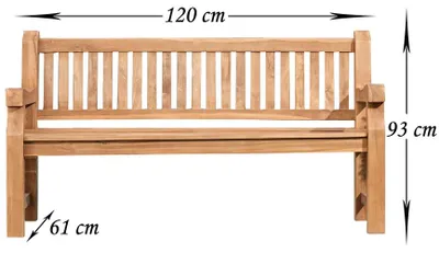 Obrázok produktu pre CLP Teaková lavica Jackson, farba:teak, veľkosť:120 cm