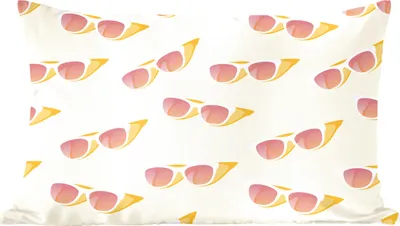 Produktbild von MuchoWow® Zierkissen Sofakissen Wohnzimmer Dekokissen 50x30 cm Sonnenbrille - Sommer - Pastell - Wohnzimmerdekoration - Polster mit Photo
