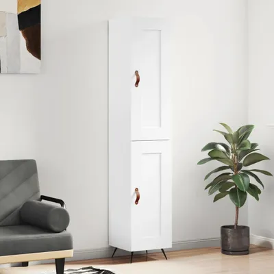 Obrázok produktu pre vidaXL Highboard vysoký lesk biely 34,5x34x180 cm odvodený drevený výrobok