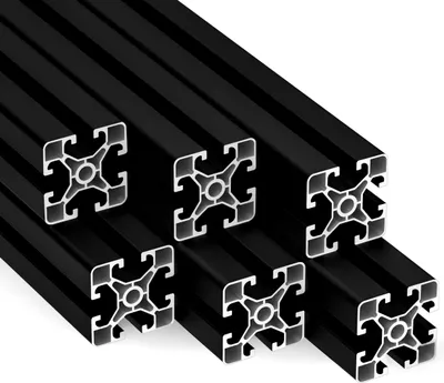 Produktbild von KLAK 40 - Aluprofil 6 Stück 40x40mm light 2m System-, Montage-, Konstruktionsprofil Nut 8 schwarz