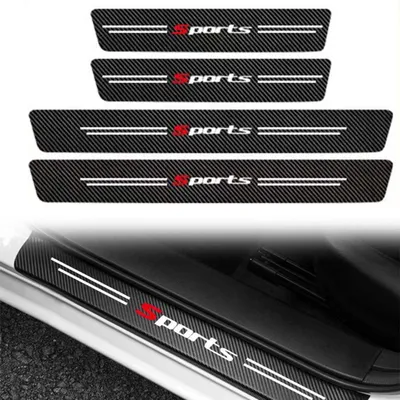 Imagen del producto de Protectores para manijas de puertas de automóviles, juego de 4 unidades, fibra de carbono, protección para automóviles y SUVs