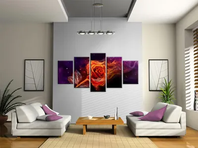 Produktbild von Akustikbild Blumen 200x100 cm Bilder Akustikschaum Hochleistungsschallabsorber Schallschutz Leinwand 5 tlg Wandbild Raumakustik Schalldämmung 030210-136