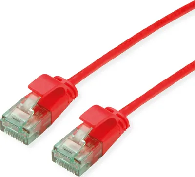 Produktbild von ROLINE RM UTP DataCenter Patchkabel Cat.6A (Class EA), slim, rot, 1 m