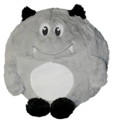 Produktbild von Monster Kuschelkissen Plüsch Kinder Kissen in Grau Dekokissen incl Füllung ca. 45 cm Autokissen