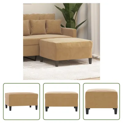 Produktbild von The Living Store Fußhocker Braun 70x55x41 cm Samt