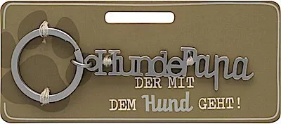 Produktbild von Sheepworld, Gruss und Co - 47038 - Schlüsselanhänger, Hunde Papa, Metall, Größe mit Schlüsselring: 9,6cm x 3cm, Farbe: Silber