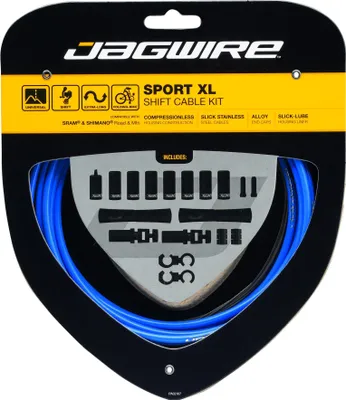 Produktbild von Jagwire Schaltzugset Road & Mountain Sport XL Blau - Extra-lange Außenhüllen ...