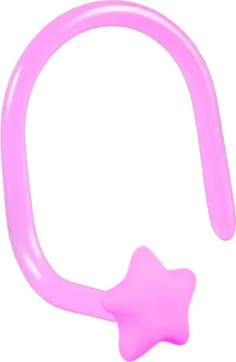 Produktbild von viva-adorno 0,8mm Nasenstecker Nasenpiercing gebogen flexibel Stern Bioflex Kunststoff verschiedene Farben Z467,Stern pink