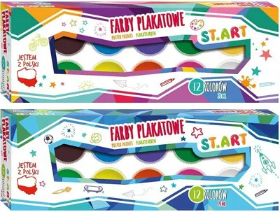 Zdjęcie produktu dla ST.ART MAJEWSKI Farby plakatowe 12 kolorów 20ml - Twórz z pasją i wyobraźnią!
