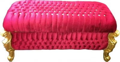 Image de Banc coffre de style baroque Casa Padrino, en bois bordeaux et doré, avec des strass, dimensions : 120 x 55 x 58 cm