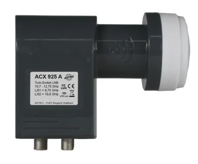 Zdjęcie produktu dla Astro ACX 925 A, Twin LNB, 10,7 - 12,75 GHz, 10,7 - 11,7 GHz, 11,7 - 12,75 GHz, 1100 - 2150 MHz, 950 - 1950 MHz