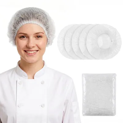 Zdjęcie produktu dla 200 jednorazowych siatek na włosy typu "bouffant" do użytku profesjonalnego, kolor biały