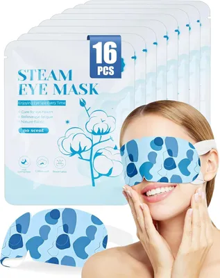 Obrázek produktu pro Oční maska na páru, 16 kusů, samoošetřující, bez zápachu, pro unavené oči, vhodná ke spánku