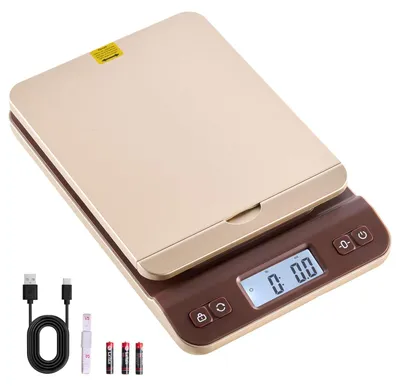 Immagine prodotto di Bilancia digitale per pacchi VEVOR, precisione 2g, bilancia postale da 40 kg con funzione hold/tare/auto-off, design con supporto a ribalta e facile calibrazione, bilancia per lettere a piattaforma, batteria inclusa
