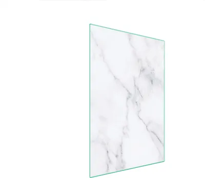 Produktbild von Herdabdeckplatte 35x52 Glaskeramikfeld Abdeckung Spritzschutz Glasplatte Deko Schneidebrett Marmor Weiß