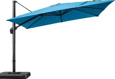 Obrázok produktu pre Terasový slnečník, nastaviteľná výška, otočný o 360°, svetlo modrý
