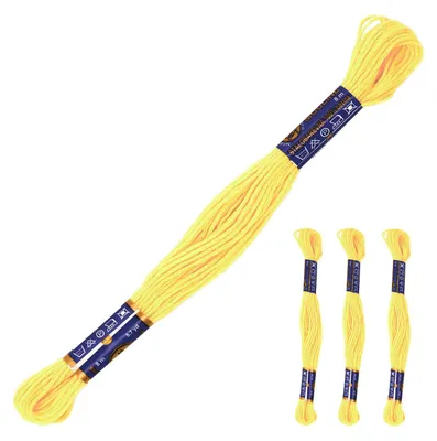 Produktbild von 3 Docken Stickgarn je ca. 8m Sticktwist 100% Baumwolle Stickerei verschiedene Farbwahl, Farbe :1622 zarthellgelb